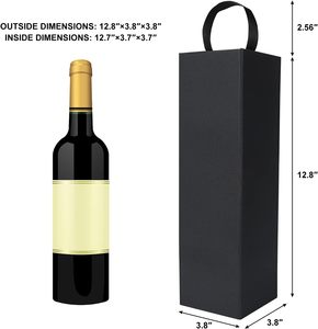 Black Wine <strong>Gift</strong> Box With Handle Magnetic Closure Collapsible Wine Champagne Bottle Box for Party Wedding <strong>Gift</strong> <strong>Wrap</strong> <strong>Storage</strong> - Product Image 2