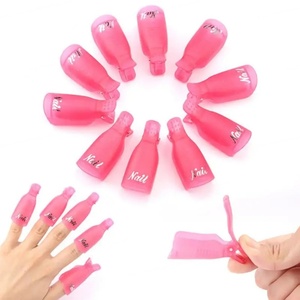 Los Más Vendidos, 10 Piezas de Clips Profesionales de Plástico Acrílico y Metal para Remover Esmalte de Uñas en Gel UV, Forma de Mano, Doble Cara - Product Image 6