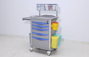 पशु उपकरण क्रैश कार्ट प्रीमियम एब्स अस्पताल चिकित्सा आपातकालीन ट्रॉली के साथ चिकित्सा आपातकालीन ट्रॉली क्लिनिक के लिए 4 पोल - Product Image 3