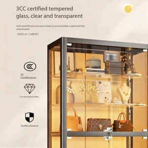 Vitrine de rangement avec porte en verre - Vitrine anti-poussière pour boutique et usage domestique - Product Image 4