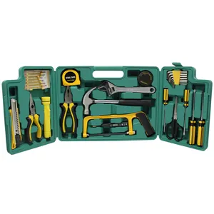 MINI hand tool kit set 30pcs Household Tools with combination plier and hack saw in three fold blow case tool sets