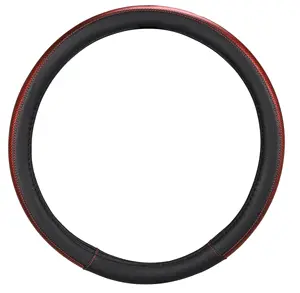 Funda <span class=keywords><strong>de</strong></span> <span class=keywords><strong>cuero</strong></span> <span class=keywords><strong>de</strong></span> microfibra para <span class=keywords><strong>volante</strong></span> <span class=keywords><strong>de</strong></span> coche, 15 pulgadas, goma interior <span class=keywords><strong>Natural</strong></span>, Universal, Color Rojo - Product Image 1