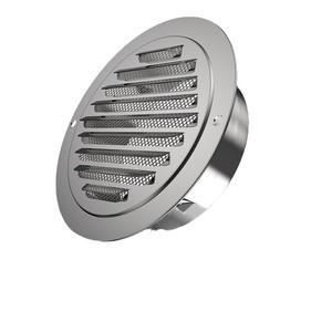 Grille d'aération murale extérieure anti-vent en acier inoxydable 304, style rond et plat, pour conduit d'extraction de <span class=keywords><strong>cuisine</strong></span> et sortie de <span class=keywords><strong>hotte</strong></span> - Product Image 5