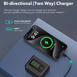 Chargeur de <span class=keywords><strong>batterie</strong></span> SYMIK en gros pour <span class=keywords><strong>GoPro</strong></span> HERO13 Hub de charge noir Gestionnaire d'alimentation portable avec chargeur d'écran LCD de 1.47 pouces - Product Image 5