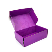 Boîtes d'emballage personnalisées, boîte d'expédition mystérieuse violette, impression personnalisée en gros pour ensemble, emballage cadeau en carton ondulé