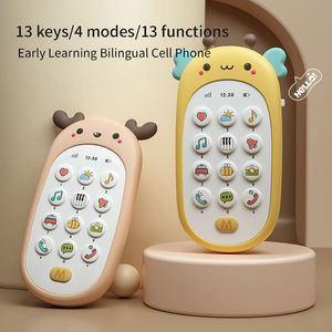 Téléphone portable éducatif précoce simulé avec fonction musicale, téléphone portable bilingue pour bébé, jouet téléphone portable de dessin animé pour enfants - Product Image 3