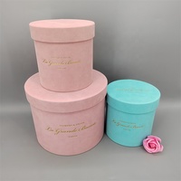 Boîte cadeau pour fleurs de la Saint-Valentin avec logo personnalisé, en carton recyclé, finition mate/brillante, impression dorée, forme ronde