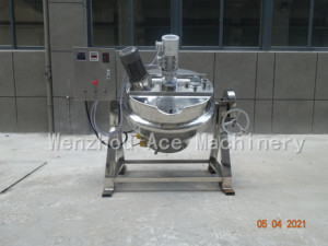 Machine à mélanger automatique industrielle Ace pour confitures de piments, bouilloire à double enveloppe de vapeur et sauce tomate - Product Image 4