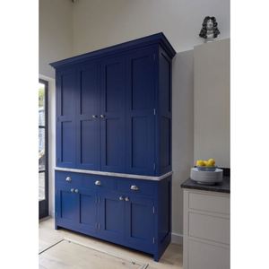 Meubles de cuisine modulaires, îlot de cuisine, prix d'usine, ensemble complet personnalisé, design moderne, blanc shaker, laque bleue - Product Image 3