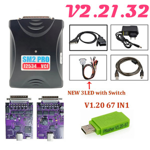 Nuevo V2.21.32 SM2 PRO J2534 VCI PCM ECU Programmer Dongle 1.20-67 67 en 1 Lector y Escritor de ECU V1.20 1.21 EEPROM FLASH BENCH OBD - Product Image 1