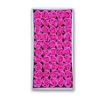 2026 50 pièces Diamètre 4,5 cm 3 couches Pétales de rose parfumés Savon de bain pour le corps Mariage Fête Savon en forme de rose Cadeau
