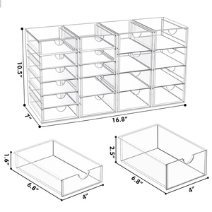 Rõ ràng cao Acrylic lưu trữ ngăn kéo Stackable Vanity Organizer cho phòng tắm và nhà bếp tổ chức nhà đựng thức ăn khuôn - Product Image 1