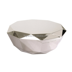 Diamant form Spiegel Silber & Gold Mittel tisch Luxus Wohnzimmer möbel unregelmäßig modernen Edelstahl Couch tisch - Product Image 1