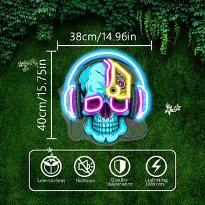 سماعات رأس رائعة بتصميم جمجمة نيون للمنزل ومراكز التسوق والنوادي الليلية وقاعات الكاريوكي والفنادق والمكاتب وديكورات الشركات - Product Image 6