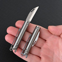 Couteau de camping EDC en titane, vente en gros d'usine, porte-clés, couteau de poche, ouvre-bouteille, coupe-boîte tranchant, couteau utilitaire, DIY OEM
