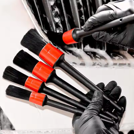 RTS Y0039 Durable Plastic Ultra Soft Bristle Brushes 5-Piece Auto Detailing Set for Wheels & Dashboard Cleaning