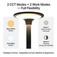 Breveté 360 °   Lampe solaire LED pour jardin, éclairage doux, 2300lm, extérieur, IP65, étanche, 20W