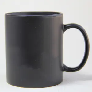 Tebeşir ile yazabilen özel Logo mat siyah 11oz seramik kahve fincanları