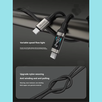 240W Schnellladekabel USB-C mit LED-Bildschirm, 1M Zinklegierung-Geflechtkabel für Mobiltelefone & Smartwatches mit Box