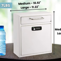 Boîte en métal blanc durable au design moderne pour extérieur, avec serrure intelligente et revêtement en poudre, pour boîte aux lettres commerciale avec application POST