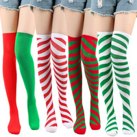 Chaussettes fines en coton mélangé et nylon, au-dessus du genou, à motifs de Noël, avec nœuds d'animaux mignons, imprimé pailleté, écologiques et respirantes