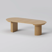Table de salle à manger ovale transformable, design moderne, structure en bois, couleur personnalisable