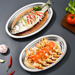 Assiette de service ovale en titane pur pour plats de poisson, style moderne, passe au lave-vaisselle, non toxique et durable - Product Image 5