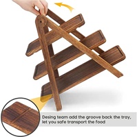 Plateaux de service en bois pour l'accueil – Plateaux à 3 niveaux pour légumes et fruits, idéaux pour les réceptions – Assiettes en bois pour aliments et support à fromage