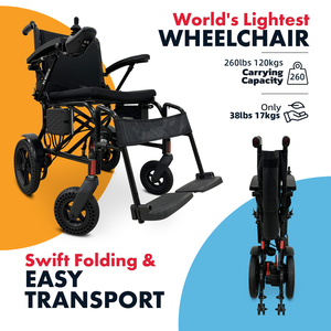 Fauteuil roulant électrique pliable portable KSM-509P avec moteur sans balais, cadre en aluminium léger, fauteuil roulant de voyage pour adultes handicapés - Product Image 5