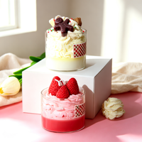 Kreative Simulations-Dessert-Kuchen-Form Sojawachs Umweltfreundliche Duftkerze im Glasbecher Aroma Heimdekoration Hochzeit Geburtstag