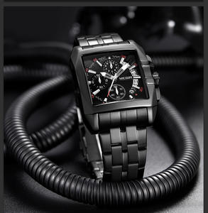 Montre pour hommes Montre-bracelet chronographe multifonctionnelle élégante avec bracelet en acier inoxydable Montre pour hommes d'affaires à quartz - Product Image 2
