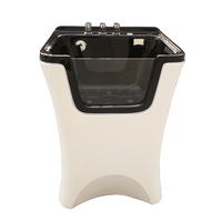Baignoire de toilettage pour chien en vente chaude avec micro-nano bulles et fonction de bain à remous à l'ozone, baignoire en acrylique autoportante avec drain