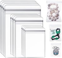 Sacs à bijoux personnalisés avec fermeture éclair, pochettes en plastique transparent scellées avec logo pour emballage de boucles d'oreilles, colliers, breloques et bracelets
