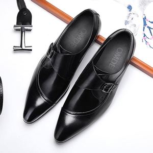 British Style Trendy Soft Leather Men's Casual Shoes Fashionable <b>Pointed</b> Toe Lace-Up Anti-Slip Breathable <b>Light</b> Weight Rubber - Product Image 4