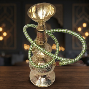 Artesanía India, Cachimba de Latón Lacado Dorado Hecha a Mano, Tipo Recto, Modelo 25813 de Chaman India - Product Image 2