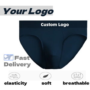 Boxer elegante da taglio tridimensionale con Logo personalizzato comodo in seta di ghiaccio - Product Image 2