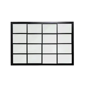 Minimalism style small glass easy to replace design iron steel fixed glass window