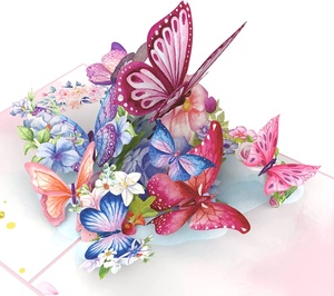 3D Flower Butterfly Birthday Card for Valentines Day, Anniversary, <strong>Thinking</strong> of <strong>You</strong>, All Occasions. - Product Image 5