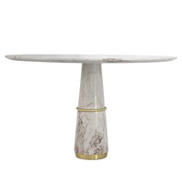 Table à manger en marbre naturel de luxe minimaliste moderne, modèle design pour villa, salle à manger, meubles Dongguan personnalisables