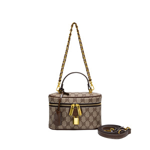 Monica <span class=keywords><strong>Chichi</strong></span> กระเป๋าแต่งหน้าแนวเรโทรขนาดเล็กสำหรับผู้หญิงพิมพ์ลายเสือดาวกระเป๋าทรงสี่เหลี่ยมสะพายข้างแบบสะพายไหล่ข้างเดียว - Product Image 3