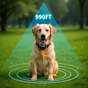 Collar de Adiestramiento Inalámbrico para Perros, Alcance de 990 Pies, Resistente al Agua IPX6, 0-9 Niveles, Modo de Sonido, Vibración y Choque, Recargable - Product Image 2