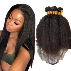 Extensiones de Cabello Humano Indio con Cierre, Doble Trama a Máquina, Rizado Kinky, Liso y Ondulado, de Gran Longitud para Peinado - Product Image 4