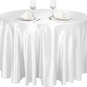 Ready to Ship 120" Round Satin Tablecloth Silk Smooth Polyester <strong>Table</strong> <strong>Cover</strong> for Wedding Party Event Banquet Decor - Product Image 2
