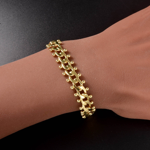 premium smooth glossy curved delicate <b>beaded</b> chic timeless layered durable wholesale real chunky unisex cuban <b>men</b> <b>bracelet</b> - Product Image 2