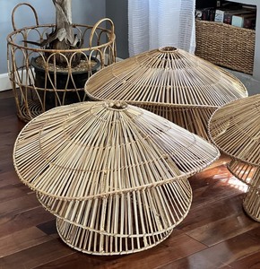 Lampes suspendues de décoration d'arbre en osier naturel tissé suspendu moderne - Product Image 2