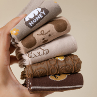 Vente en gros de chaussettes à col ras du cou pour femmes personnalisées, nouveau, vintage et tendance, chaussettes habillées OEM, manchette transparente, tête d'animal pour chiot mignon
