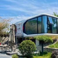 Maison préfabriquée en conteneur à structure en acier moderne, maison modulaire miniature pour utilisation hôtelière de luxe