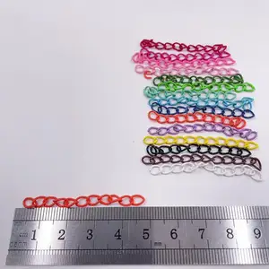 100 pçs/lote extensão colorida cauda fecho de lagosta, gancho conector diy, produção de joias, achados, pulseira, colar