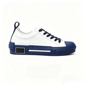 Baskets blanches et noires en PU à lacets avec semelle extérieure en caoutchouc, bout rond, chaussures décontractées pour toutes les saisons - Product Image 5