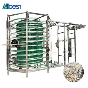40 Ton Spiral Pita Bread Cookie Pouch Pellet Glass Bottle Drying Conveyor Belt Cooling Tower Machine With Fan And Controller